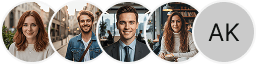 Verscheidene avatars van beleggersprofielen in het handelsbeoordelingsgedeelte van Helder Deelomschap